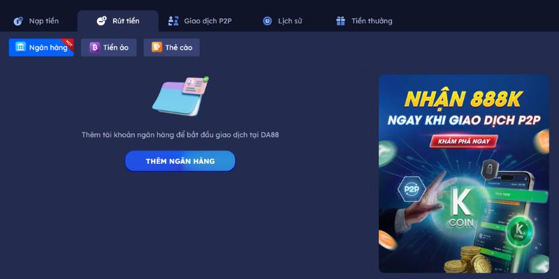 Rút tiền từ 12BET đơn giản qua ngân hàng